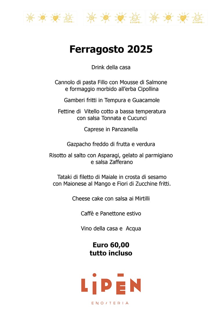 Scarica il Menù Lipen Ferragosto 2025